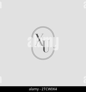 Graphique vectoriel de conception de logo de monogramme de mariage initial XU Illustration de Vecteur