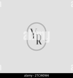 Graphique vectoriel de conception de logo de monogramme de mariage initial YR Illustration de Vecteur
