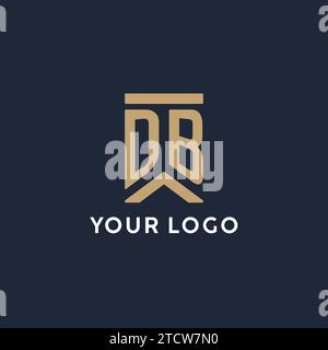 Conception initiale du logo de monogramme DB dans un style rectangulaire avec des idées de côtés incurvés Illustration de Vecteur