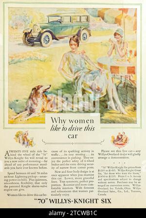 1927 70 Willys-Knight six annonce "Pourquoi les femmes aiment conduire cette voiture." Banque D'Images