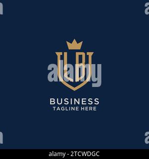 Graphique vectoriel du logo de la couronne du bouclier initial LB Illustration de Vecteur