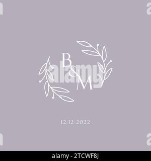 Initiales BM mariage monogramme logo inspiration graphique vecteur Illustration de Vecteur