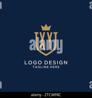 Graphique vectoriel de logo de couronne de bouclier initial XY Illustration de Vecteur
