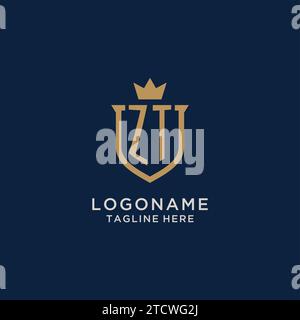 Graphique vectoriel du logo de la couronne du bouclier initial ZT Illustration de Vecteur