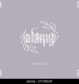 Initiales GT mariage monogramme logo inspiration graphique vecteur Illustration de Vecteur