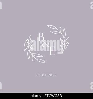 Initiales BE mariage monogramme logo inspiration graphique vectoriel Illustration de Vecteur