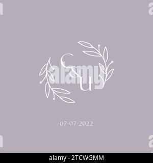 Initiales CU mariage monogramme logo inspiration graphique vecteur Illustration de Vecteur