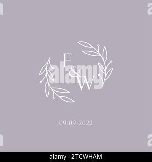 Initiales FW mariage monogramme logo inspiration graphique vecteur Illustration de Vecteur