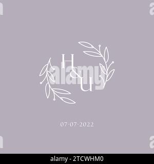 Initiales HU mariage monogramme logo inspiration graphique vecteur Illustration de Vecteur