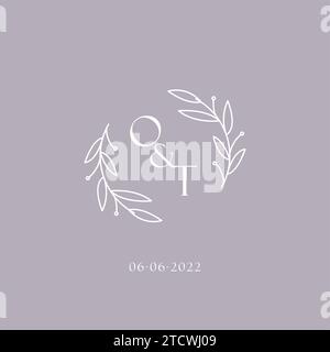 Initiales OT mariage monogramme logo inspiration graphique vecteur Illustration de Vecteur