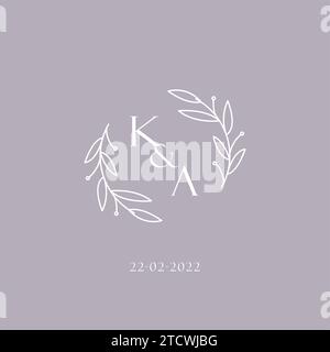 Initiales KA mariage monogramme logo inspiration graphique vecteur Illustration de Vecteur