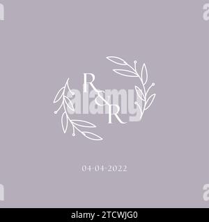 Initiales RR mariage monogramme logo inspiration graphique vecteur Illustration de Vecteur