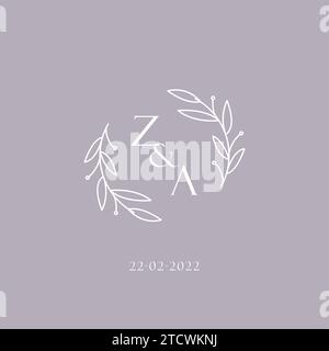 Initiales ZA mariage monogramme logo inspiration graphique vectoriel Illustration de Vecteur