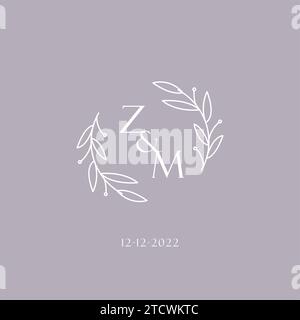 Initiales ZM mariage monogramme logo inspiration graphique vecteur Illustration de Vecteur