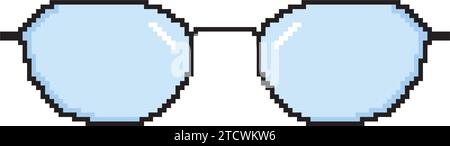 Vecteur d'icône de lunettes colorées pixelisées Illustration de Vecteur