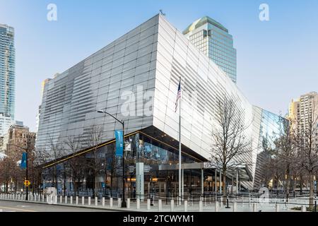 Le mémorial et musée du 9/11 septembre est situé sur le site du World Trade Center où les tours ont été attaquées le 11 septembre 2001. Banque D'Images