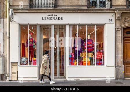 L'extérieur de Make My Lemonade , un magasin de vêtements sur Quai de Valmy dans le 10e arrondissement de Paris Banque D'Images