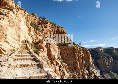 South Kaibab Trail ascension de Ooh AAH point vers Kaibab Rim, Grand Canyon, AZ, États-Unis Banque D'Images