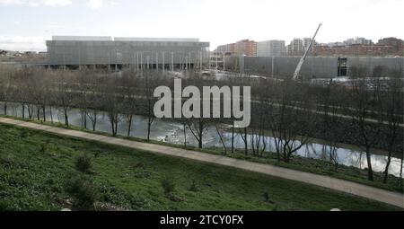 01/28/2009. Madrid 1-29-09, œuvres de la Caja Mágica dans le quartier de San Fermín, à côté de Manzanares. Photo : Sigefredo. Archdc. Crédit : Album / Archivo ABC / Sigefredo Camarero Banque D'Images