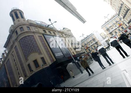 Madrid 02-19-2010 façade du cinéma Callao à l'occasion du centenaire de la Gran via photo Jaime Garcia Archdc. Crédit : Album / Archivo ABC / Jaime García Banque D'Images