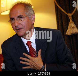 Madrid, 10/15/2009. Entretien avec Antonio Ledezma, maire de Caracas. Crédit : Album / Archivo ABC / Ernesto Agudo Banque D'Images