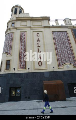 Madrid 02-19-2010 façade du cinéma Callao à l'occasion du centenaire de la Gran via photo Jaime Garcia Archdc. Crédit : Album / Archivo ABC / Jaime García Banque D'Images