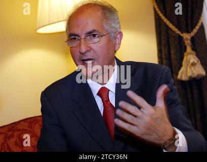 Madrid, 10/15/2009. Entretien avec Antonio Ledezma, maire de Caracas. Crédit : Album / Archivo ABC / Ernesto Agudo Banque D'Images