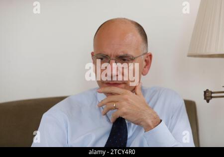 Madrid, 06/10/2015. Entretien avec l'ancien Premier ministre italien Enrico Letta. Photo : Ángel de Antonio ARCHDC. Crédit : Album / Archivo ABC / Ángel de Antonio Banque D'Images