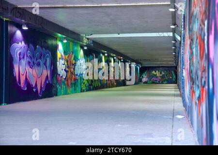 Séoul, Corée du Sud - 2 juin 2023 : la vibrante grotte Apgujeong Rabbit, un tunnel piétonnier transformé en paradis du graffiti près de Gangnam, présente un kaléidoscope Banque D'Images