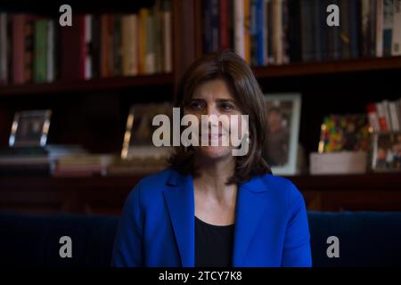 Madrid, 03/01/2017. Entretien avec María Ángela Holguin, ministre des Affaires étrangères de Colombie. Photo : Ángel de Antonio ARCHDC. Crédit : Album / Archivo ABC / Ángel de Antonio Banque D'Images