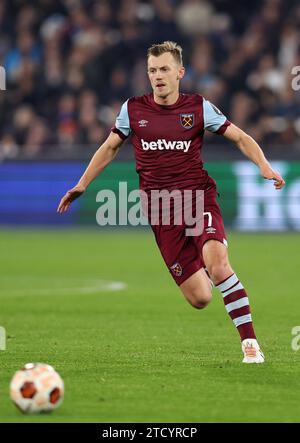 Londres, Angleterre, 14 décembre 2023. James Ward-Prowse de West Ham United lors du match de l'UEFA Europa League au London Stadium. Le crédit photo devrait se lire : David Klein / Sportimage Banque D'Images