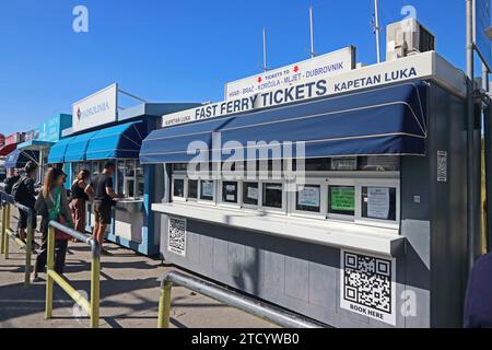 Billetterie pour les ferries de l'île, Split, Croatie Banque D'Images