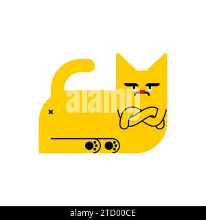 Chat en colère. Animal malheureux. Animal agressif Illustration de Vecteur