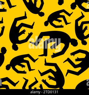 Falling man Pattern Seamless. Man Fell Background. L'homme vole vers le bas ornement Illustration de Vecteur