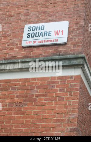 Panneau de rue Soho Square à Londres Banque D'Images