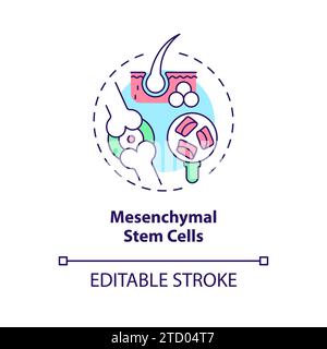 Concept d'icône de cellules souches mésenchymateuses colorées à lignes minces Illustration de Vecteur