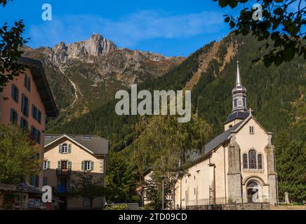 Église Saint Michel à Chamonix, haute Savoie, France Banque D'Images