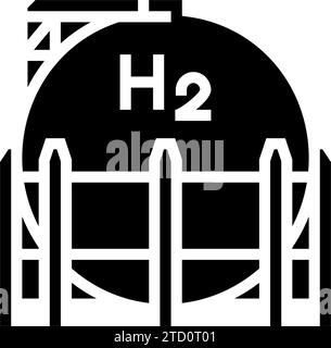 illustration vectorielle d'icône de glyphe d'énergie de réservoirs d'hydrogène Illustration de Vecteur