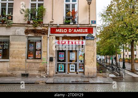 Le mélo d’Amélie un théâtre des arts de la scène, un club de comédie situé rue Marie Stuart, dans le 2e arrondissement de Paris, France Banque D'Images