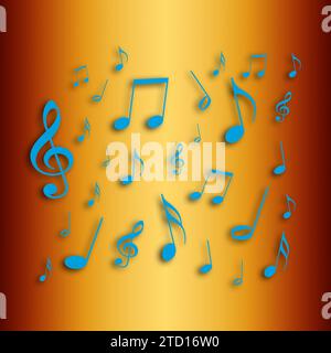 notes de musique sur fond abstrait Banque D'Images