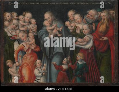 Christ Bénissant les enfants 1982 par Lucas Cranach le Jeune et atelier Banque D'Images