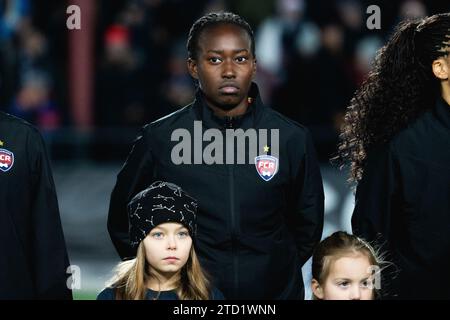 Malmoe, Suède. 13 décembre 2023. Le gardien Angel Mukasa du FC Rosengaard vu lors du match de la Ligue des champions féminine de l’UEFA entre le FC Rosengaard et le FC Barcelone au Malmö Idrottsplats à Malmö. (Crédit photo : Gonzales photo - Joe Miller). Banque D'Images