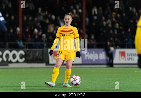 Malmoe, Suède. 13 décembre 2023. Keira Walsh (21 ans) du FC Barcelone a été vue lors du match de la Ligue des champions féminine de l’UEFA entre le FC Rosengaard et le FC Barcelone au Malmö Idrottsplats à Malmö. (Crédit photo : Gonzales photo - Joe Miller). Banque D'Images