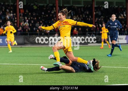 Malmoe, Suède. 13 décembre 2023. Mariona Caldentey (9 ans) du FC Barcelone vue lors du match de la Ligue des champions féminine de l’UEFA entre le FC Rosengaard et le FC Barcelone au Malmö Idrottsplats à Malmö. (Crédit photo : Gonzales photo - Joe Miller). Banque D'Images