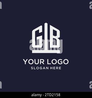 Conception initiale de logo de monogramme de GB avec des idées de conception de style de forme de pentagone Illustration de Vecteur
