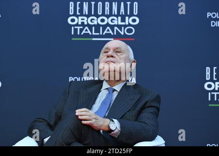 Carlo Nordio pendant Atreju 2023 - Orgoglio Italiano - jour 2, célébration de Fratelli d’Italia, 15 décembre 2023, Castel Sant’Angelo, Rome, Italie. Banque D'Images