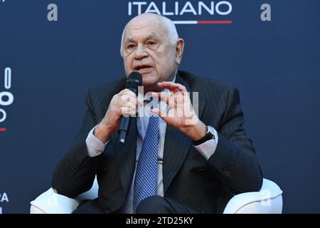 Carlo Nordio pendant Atreju 2023 - Orgoglio Italiano - jour 2, célébration de Fratelli d’Italia, 15 décembre 2023, Castel Sant’Angelo, Rome, Italie. Banque D'Images