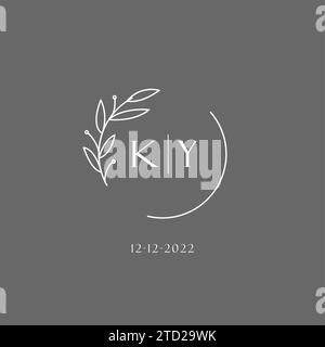 Lettre KY mariage monogramme logo design graphique vectoriel d'idées Illustration de Vecteur