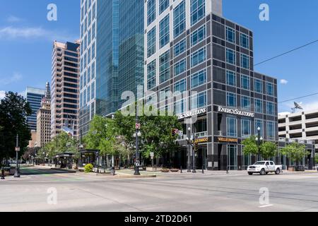 Vue sur la rue du centre-ville de Salt Lake City, Utah, États-Unis Banque D'Images