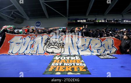 Brighton et Hove, Angleterre, 14 décembre 2023. Fans de Marseille lors du match de l'UEFA Europa League au stade AMEX, Brighton et Hove. Le crédit photo devrait se lire : Paul Terry / Sportimage Banque D'Images